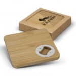 Bamboo Bottle Opener Coaster Set of 2 – Square