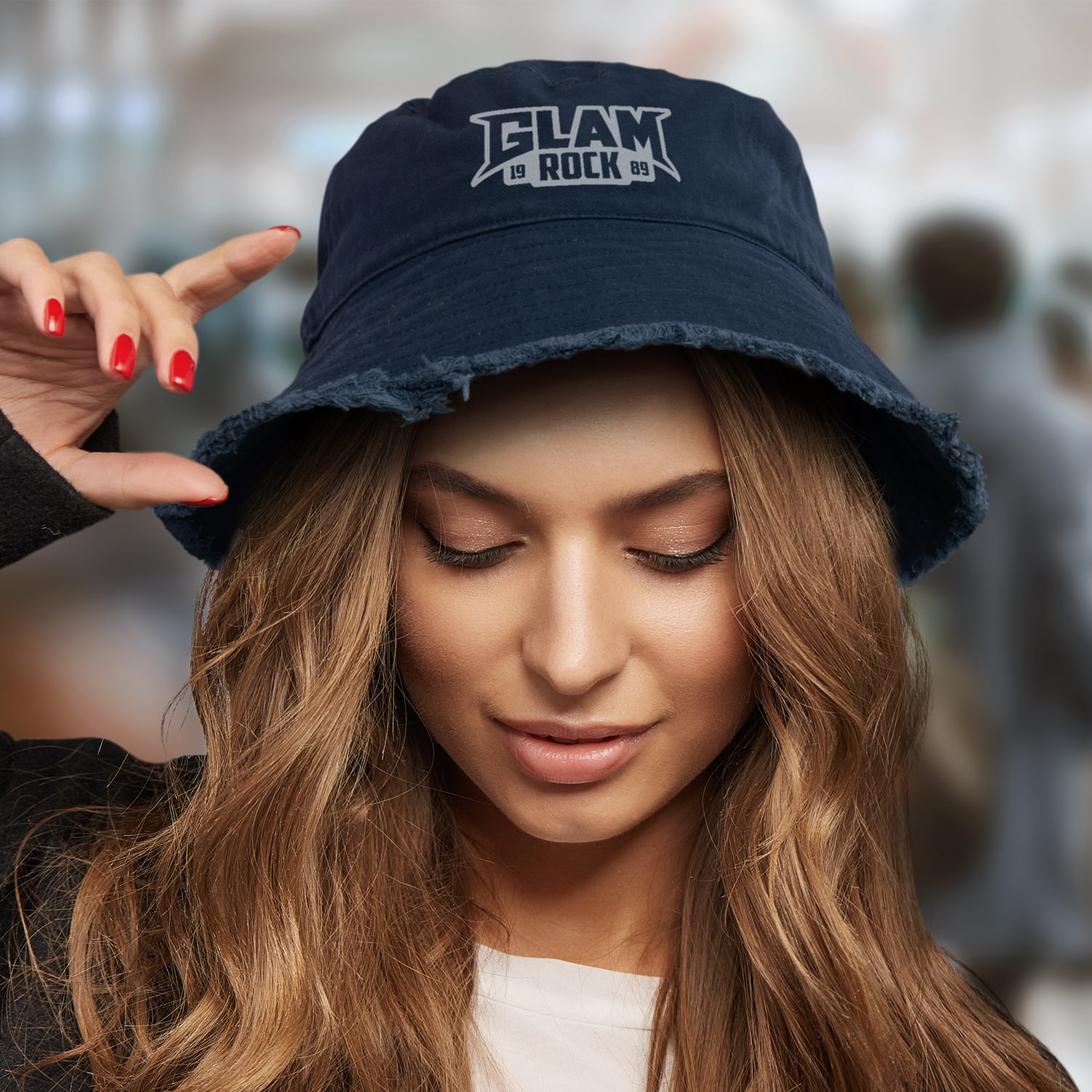 Raw Edge Bucket Hat with Logo