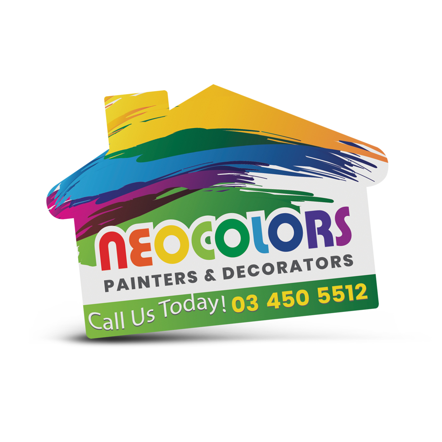 Promotional AD Labels 70 x 50mm - House Shaped