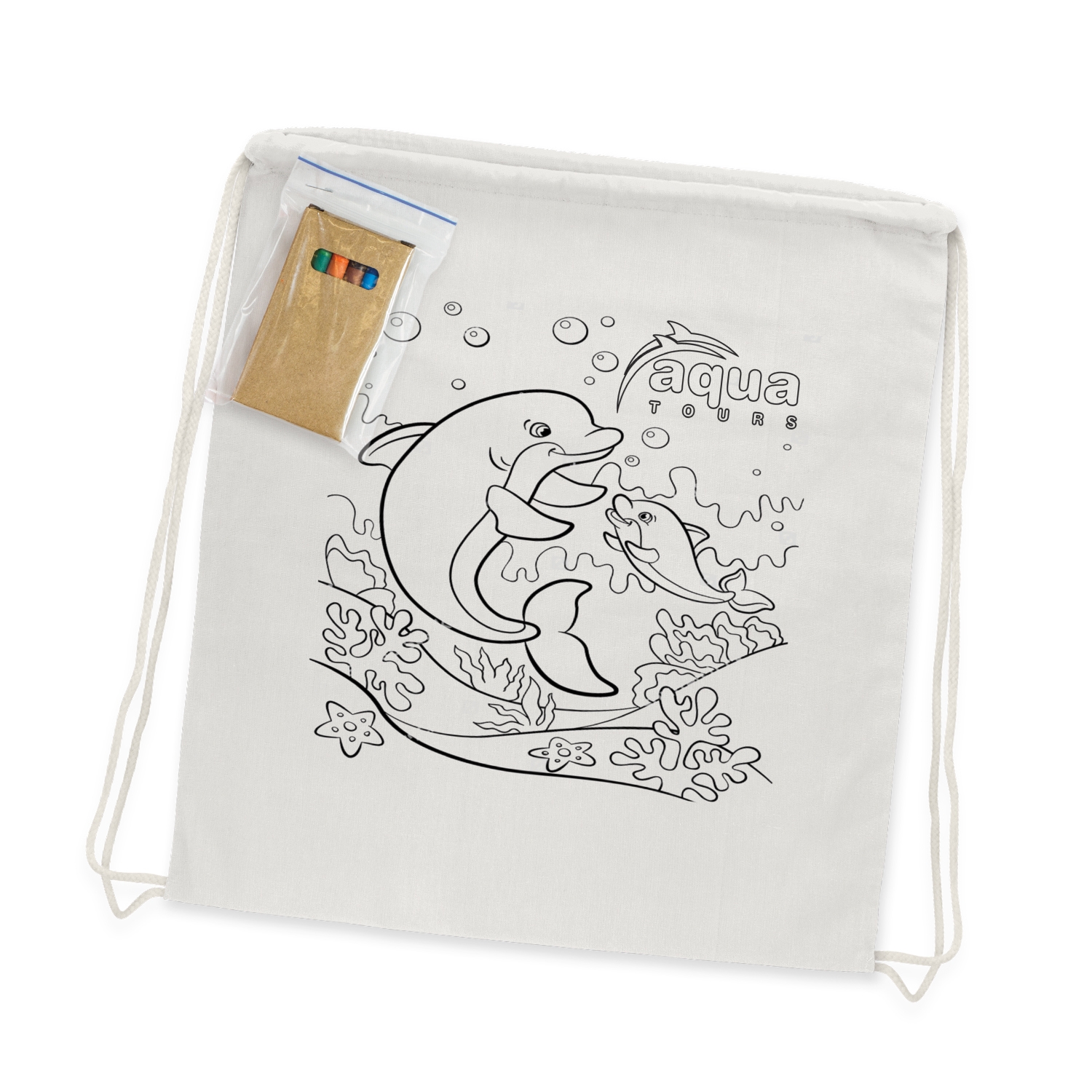 Promotional Cotton Colouring Drawstring Backpack