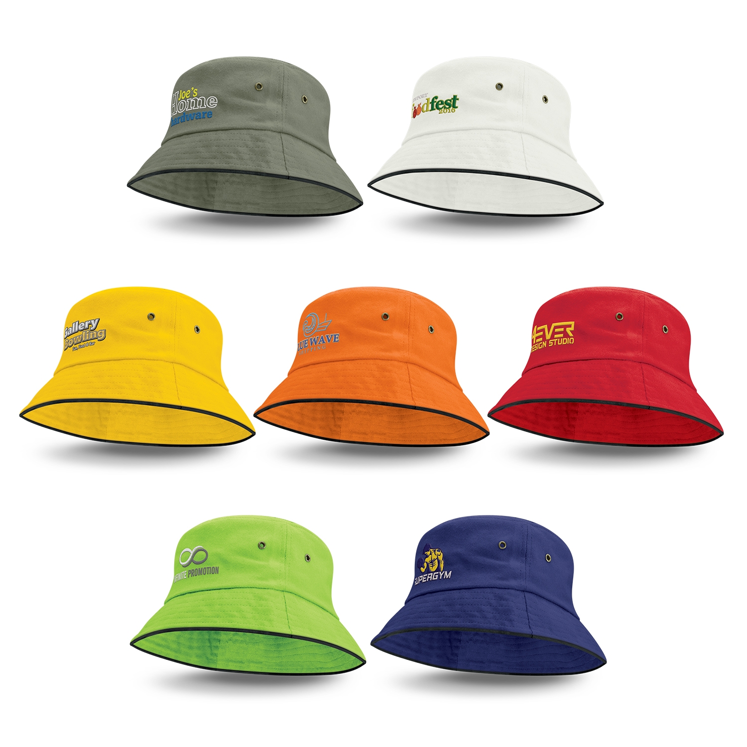 Promotional Bondi Bucket Hat - Black Sandwich Trim
