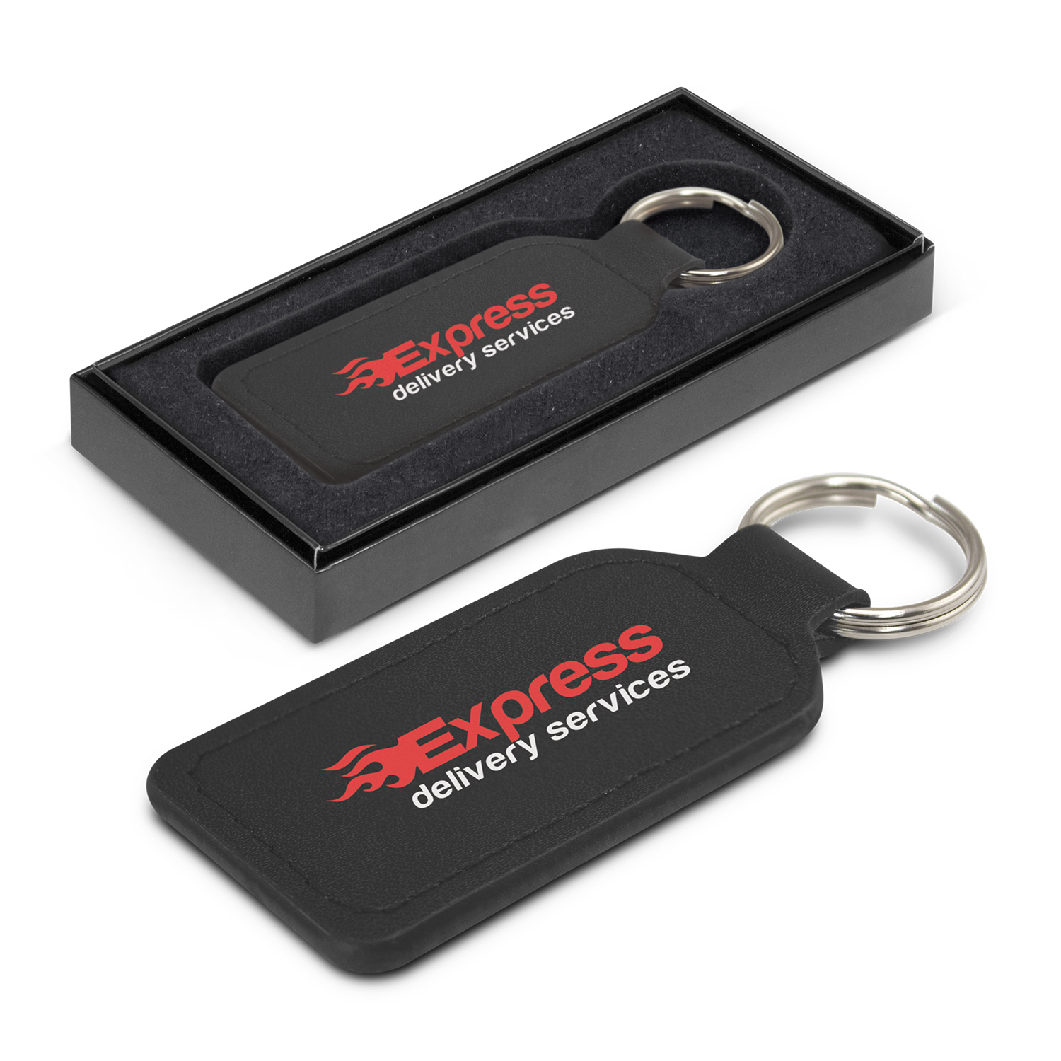 Promotional Prince Leather Key Ring - Rectangle