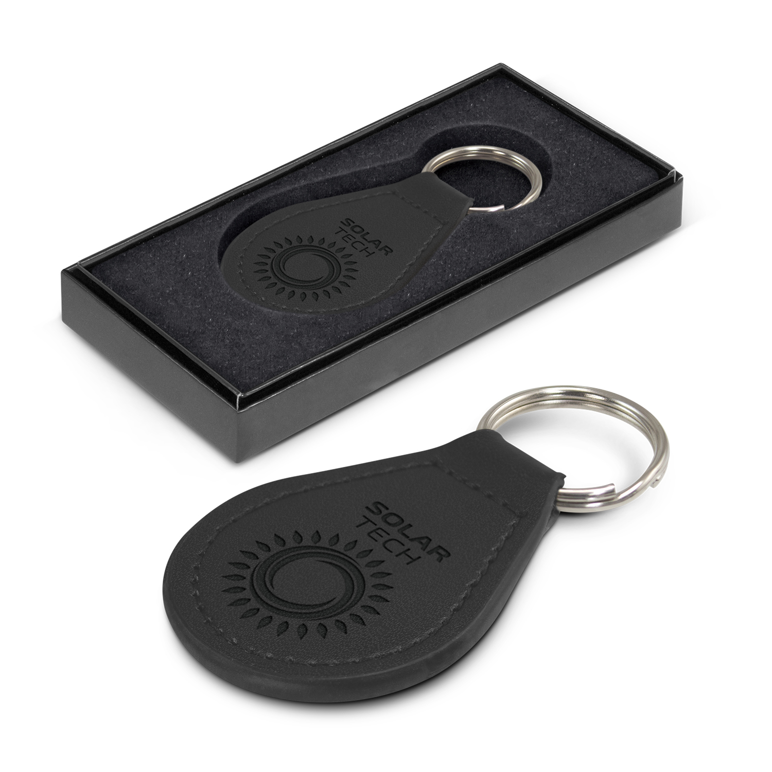 Promotional Prince Leather Key Ring - Round