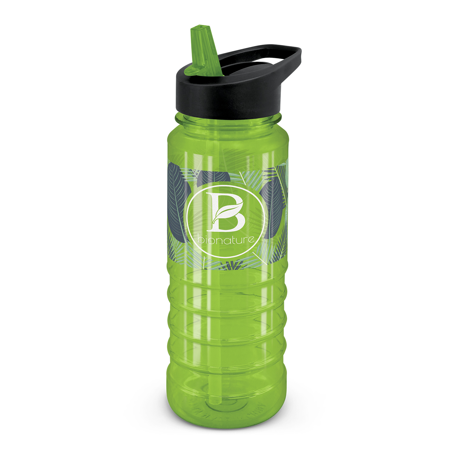 Promotional Triton Bottle Black Lid - Rotary Screen Print