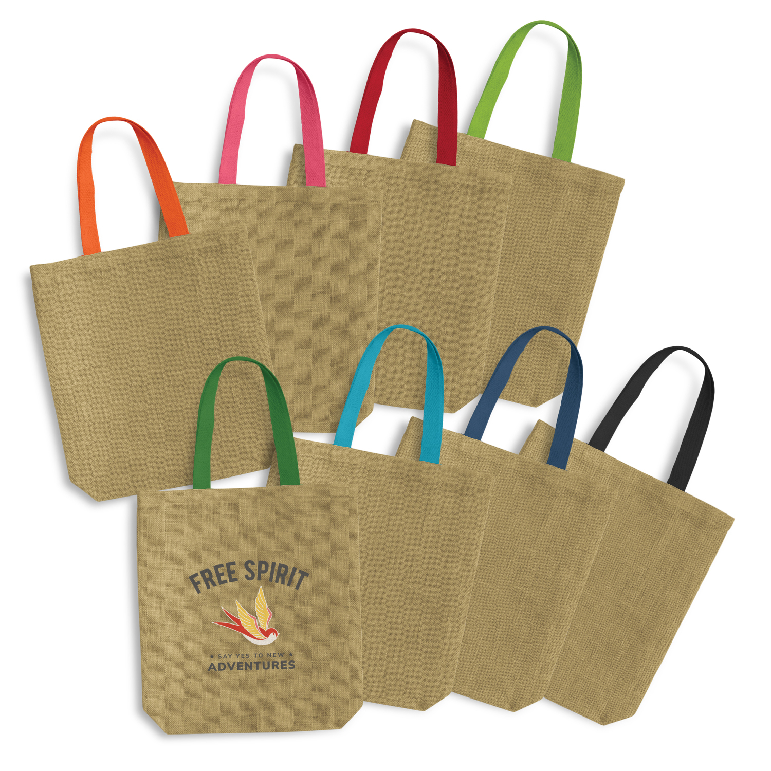 Promotional Thera Jute Tote Bag - Coloured Handles