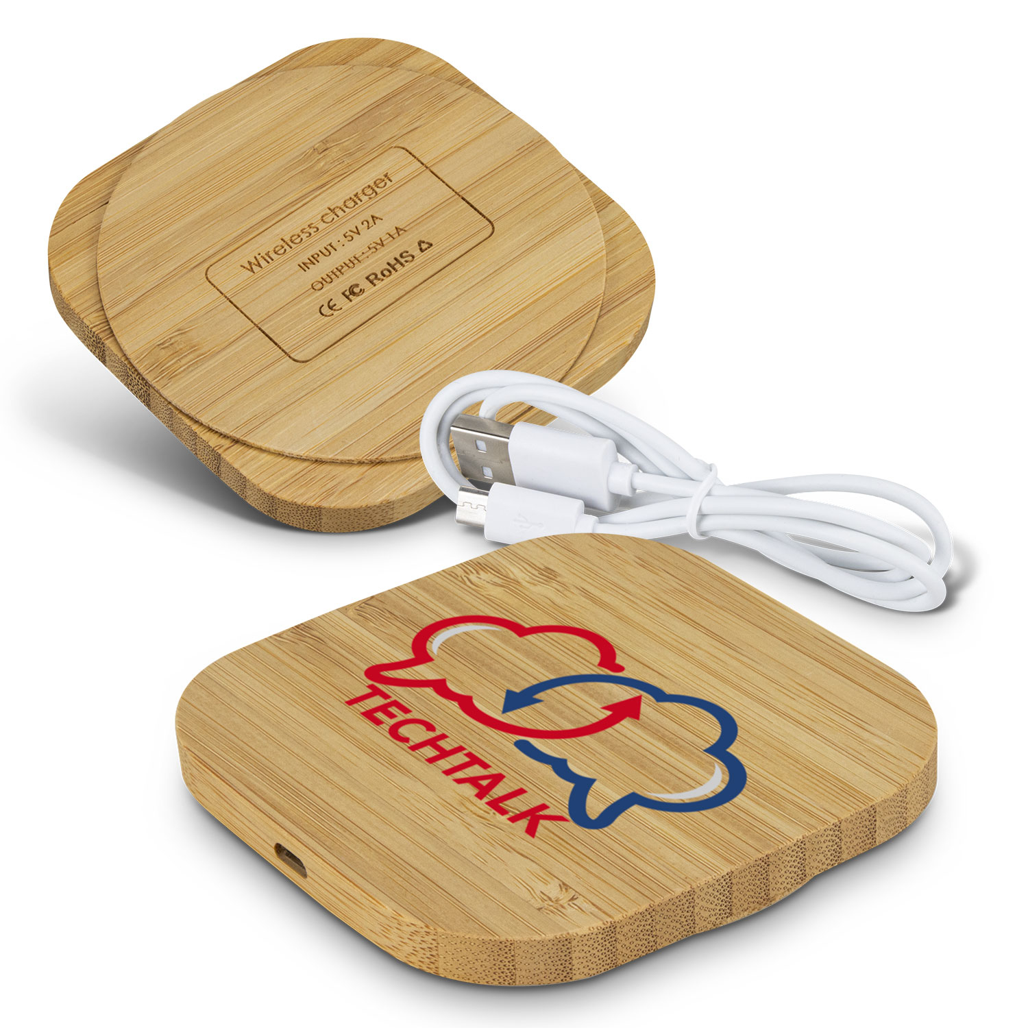 Promotional Vita Bamboo Wireless Charger - Square