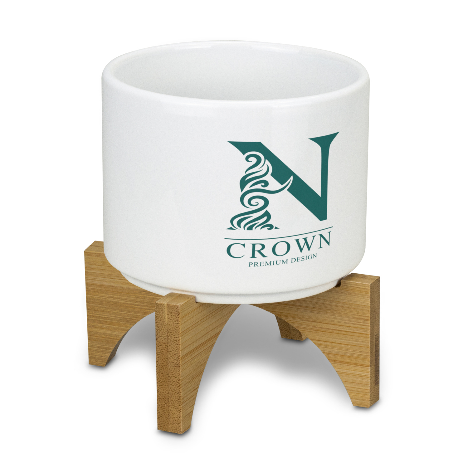 Promotional Planter with Bamboo Base