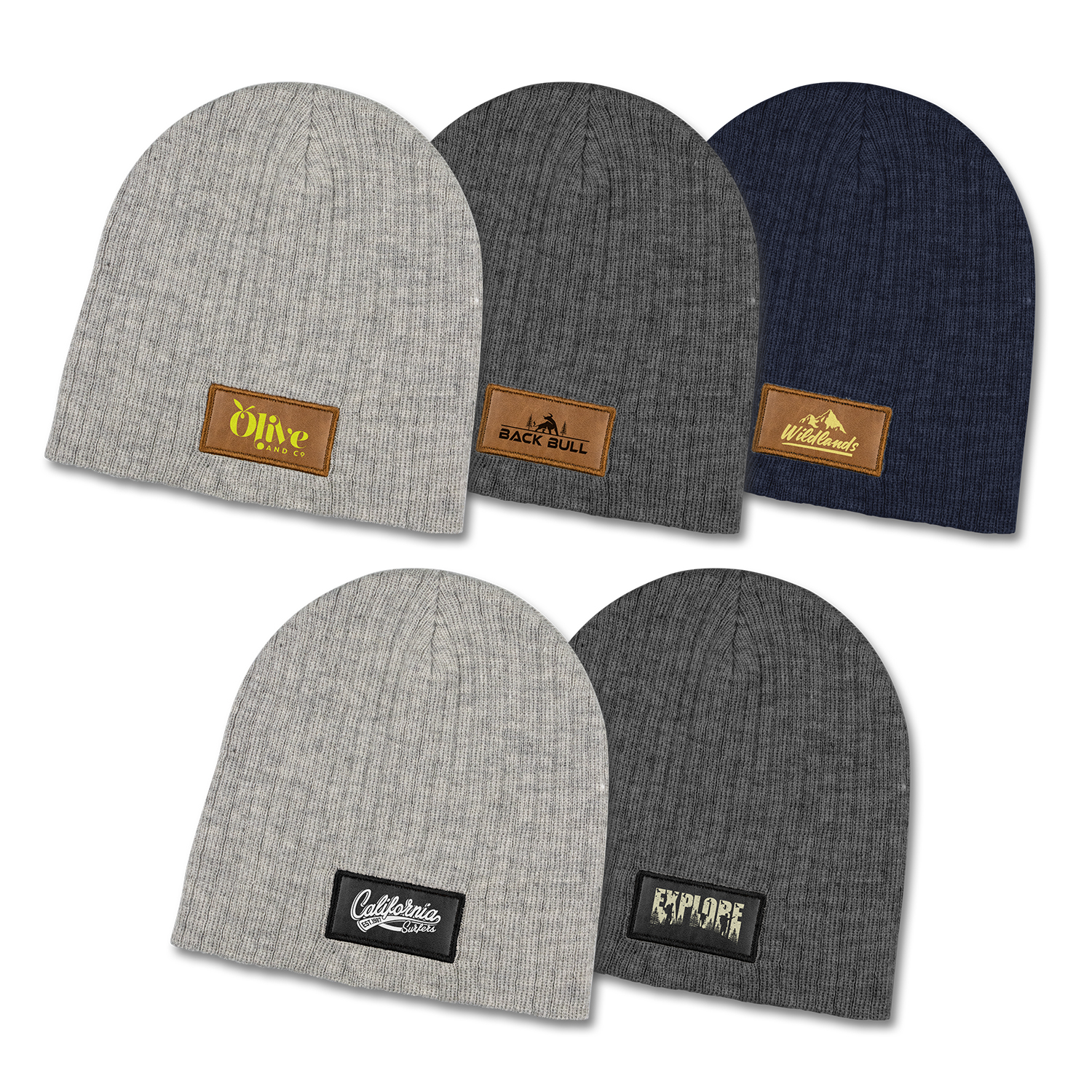 Promotional Nebraska Heather Cable Knit Beanie With Patch