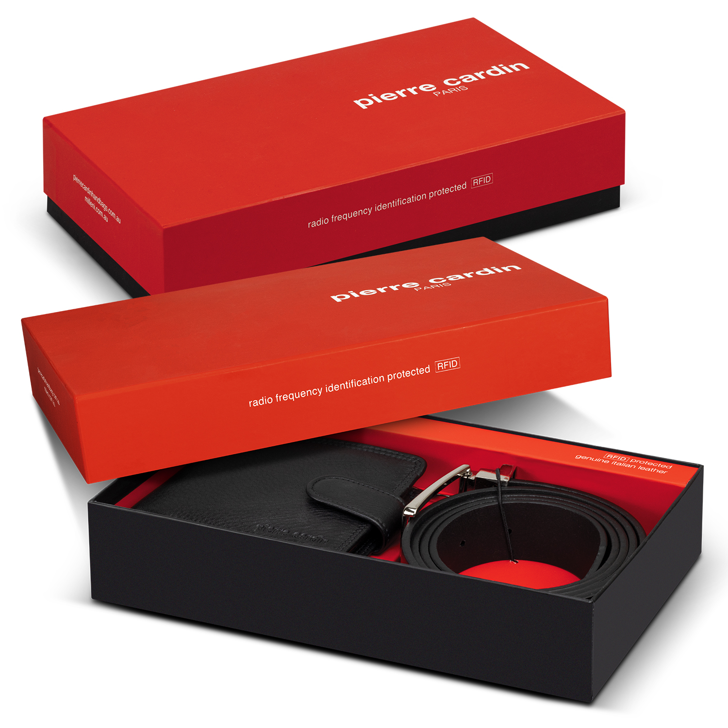 Promotional Pierre Cardin Leather Wallet and Belt Gift Set