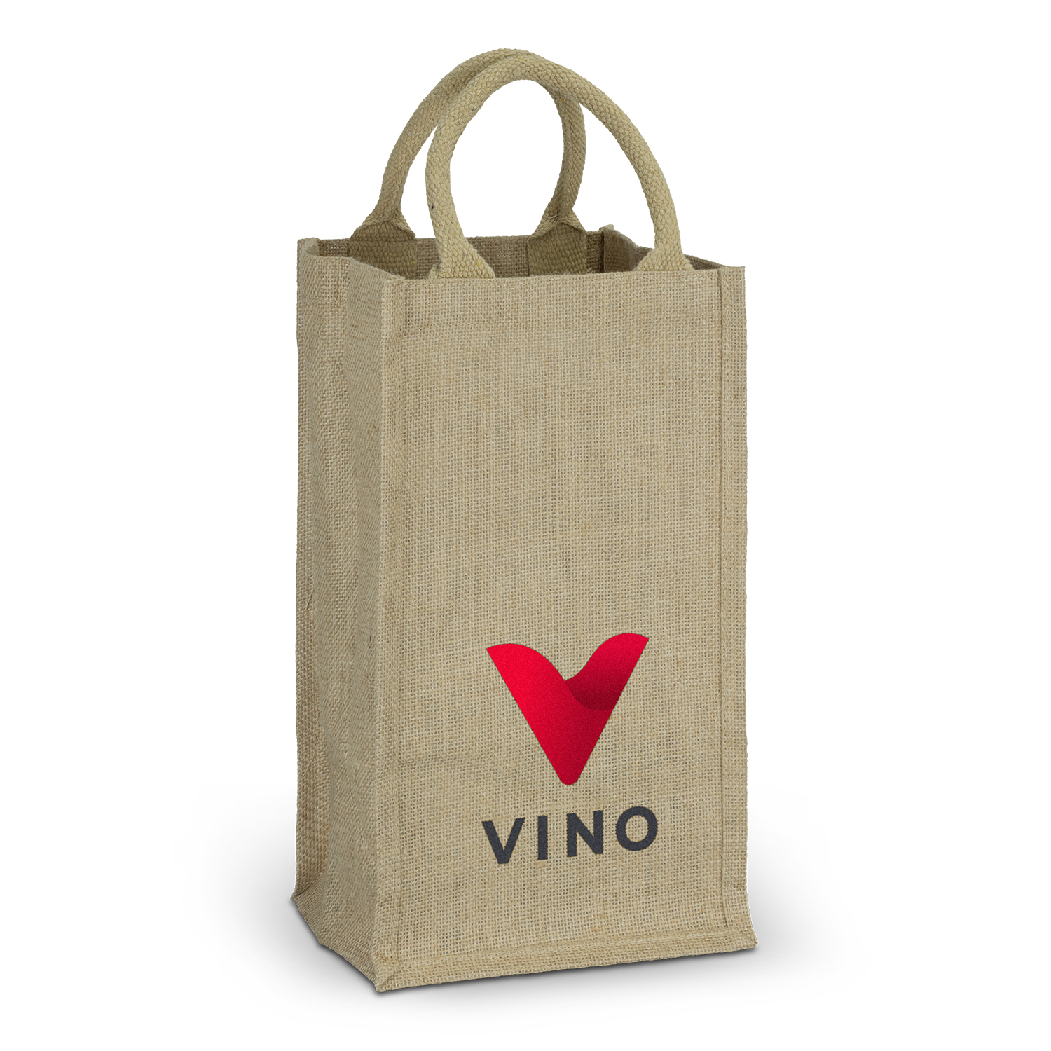 Promotional Jute Four Bottle Wine Carrier