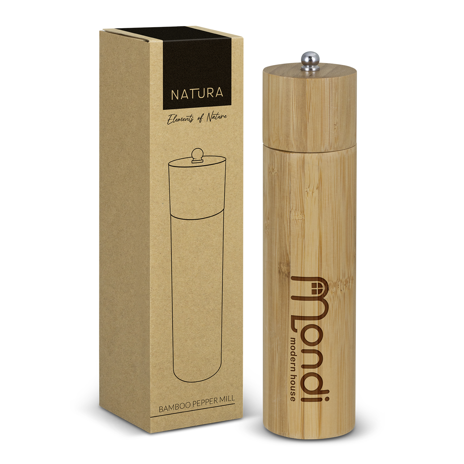 Promotional NATURA Bamboo Pepper Mill