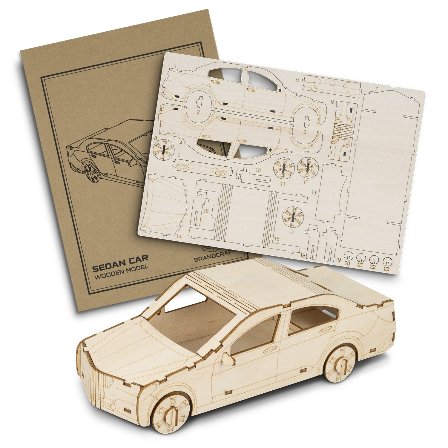 Promotional BRANDCRAFT Sedan Car Wooden Model