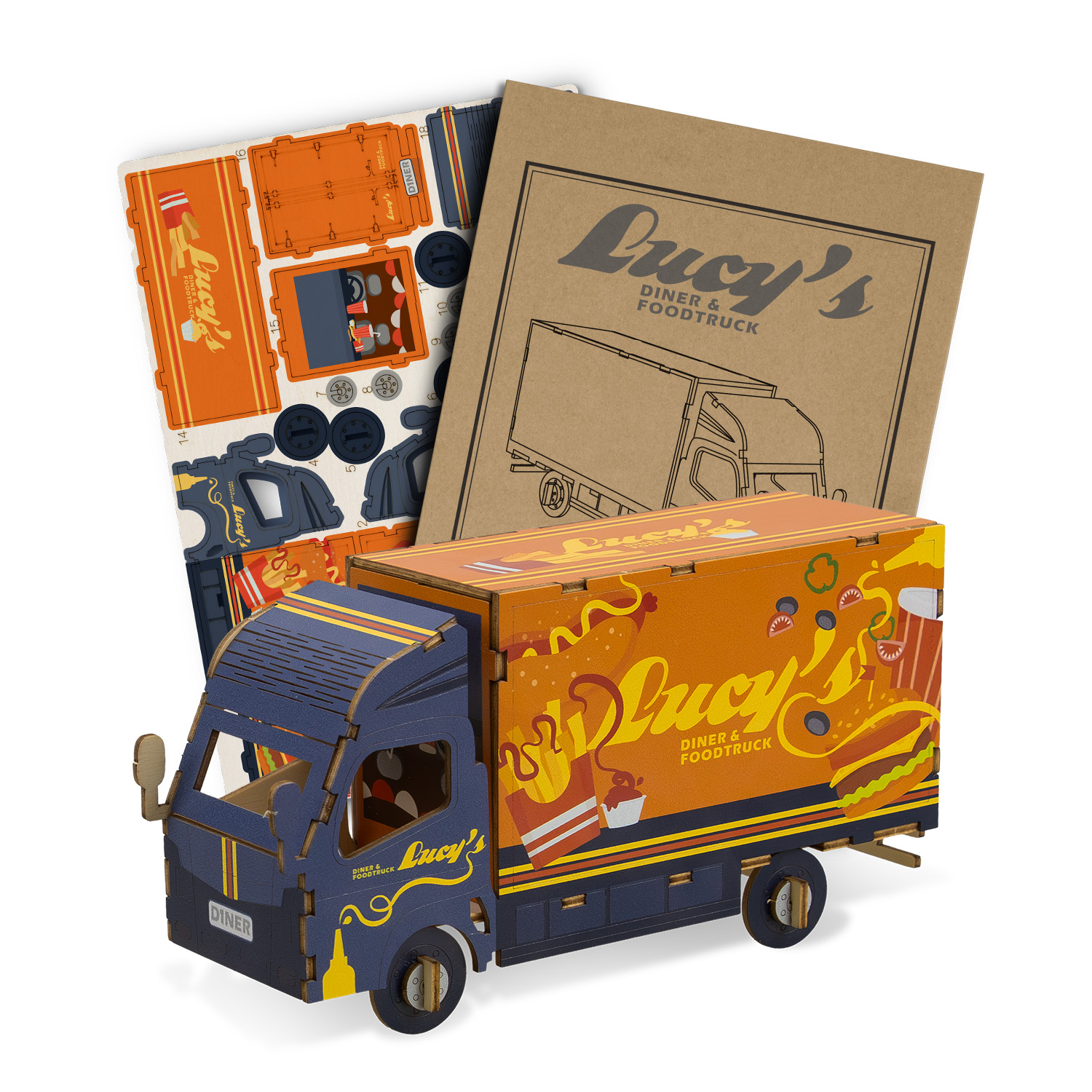 Promotional BRANDCRAFT Small Truck Wooden Model