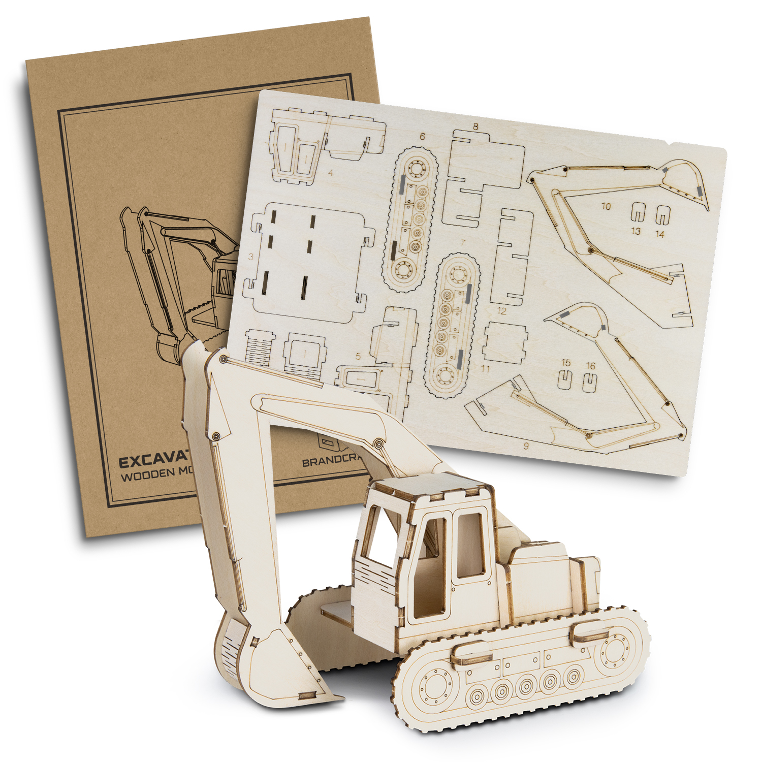 Promotional BRANDCRAFT Excavator Wooden Model