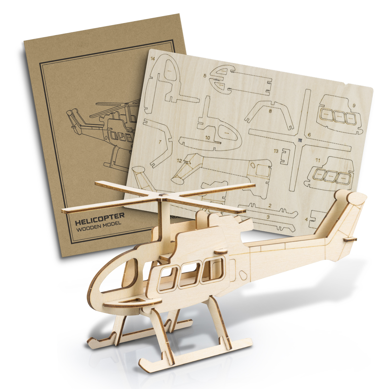 Promotional BRANDCRAFT Helicopter Wooden Model