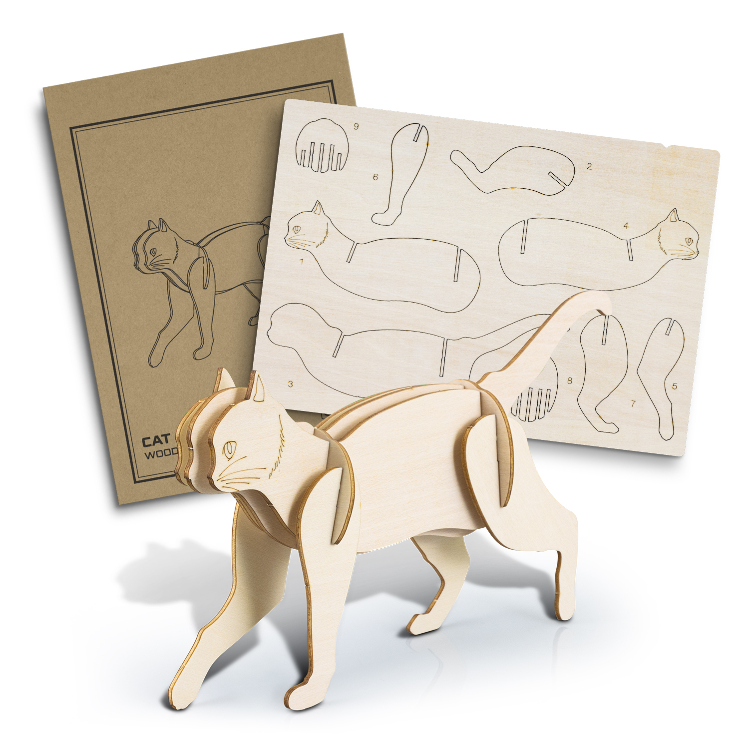 Promotional BRANDCRAFT Cat Wooden Model
