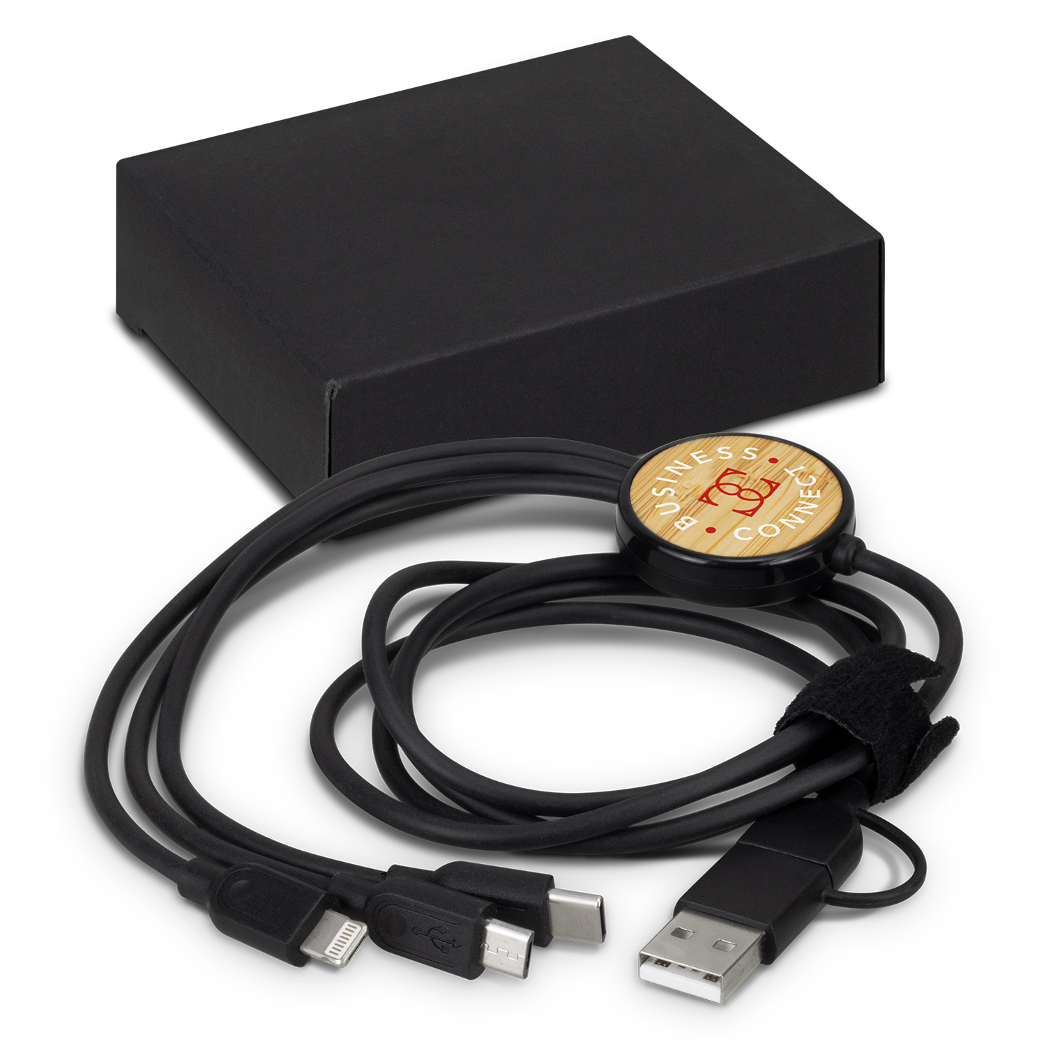 Promotional Bamboo Triple Connector Cable