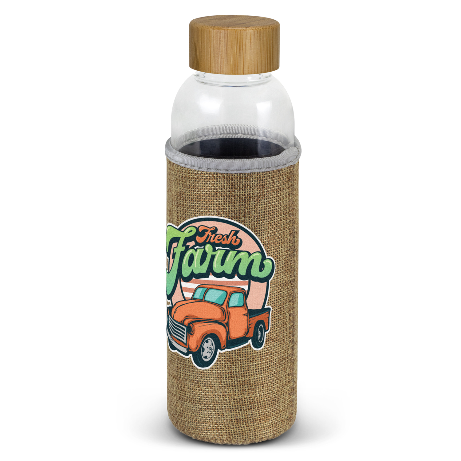 Promotional Eden Glass Bottle - Natural Sleeve