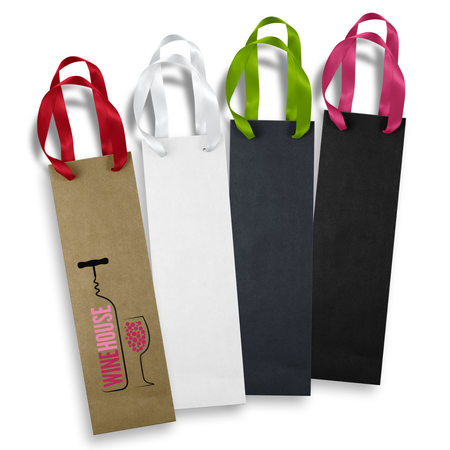 Promotional Wine Ribbon Handle Paper Bag