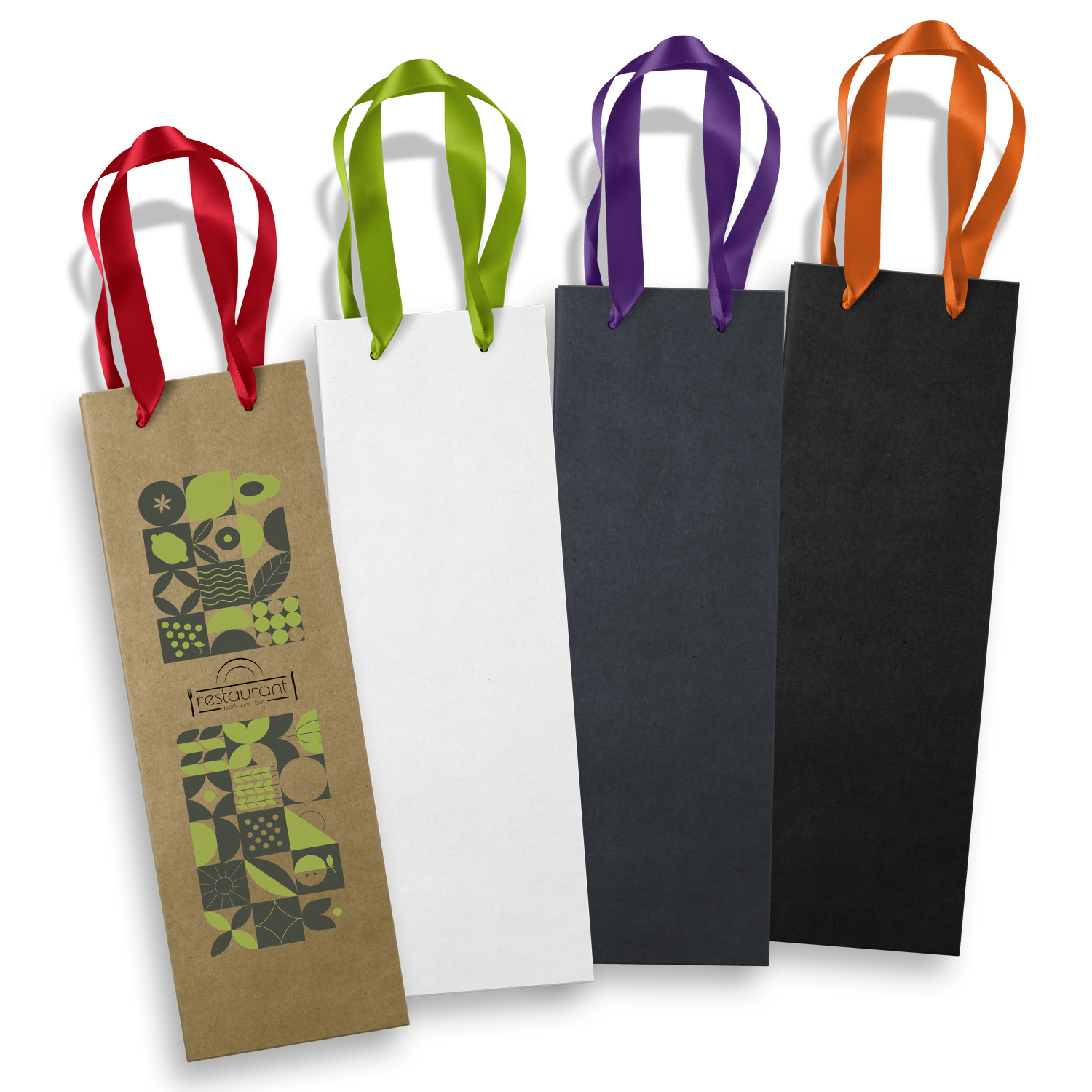 Promotional Champagne Ribbon Handle Paper Bag