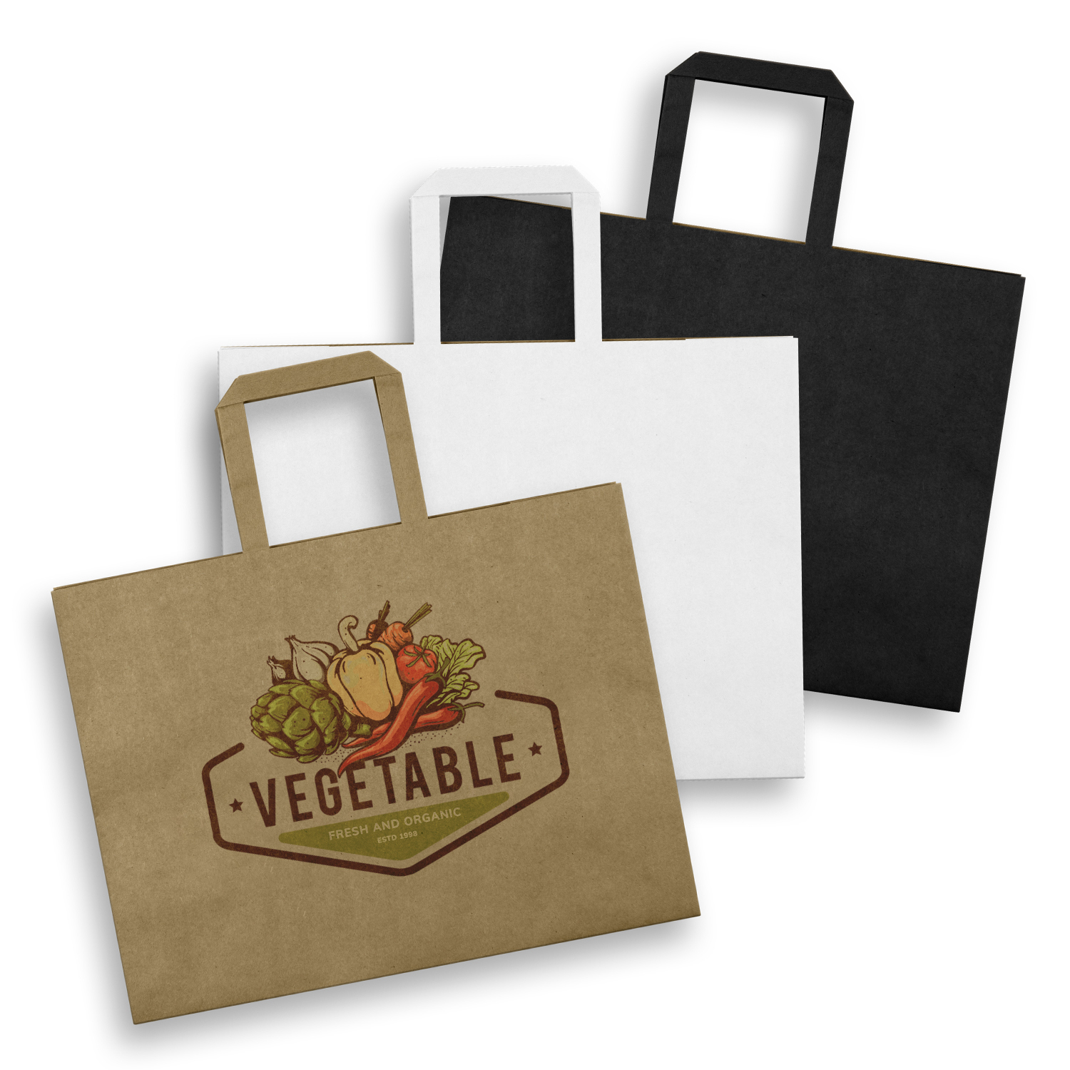 Promotional Large Flat Handle Paper Bag Landscape