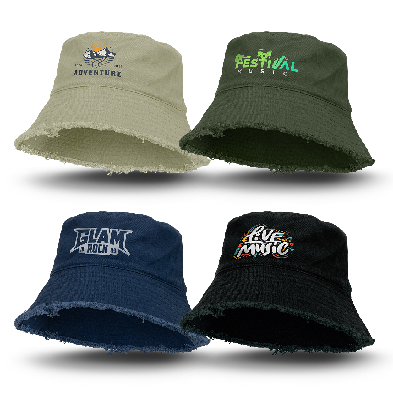 Promotional Raw Edge Bucket Hat