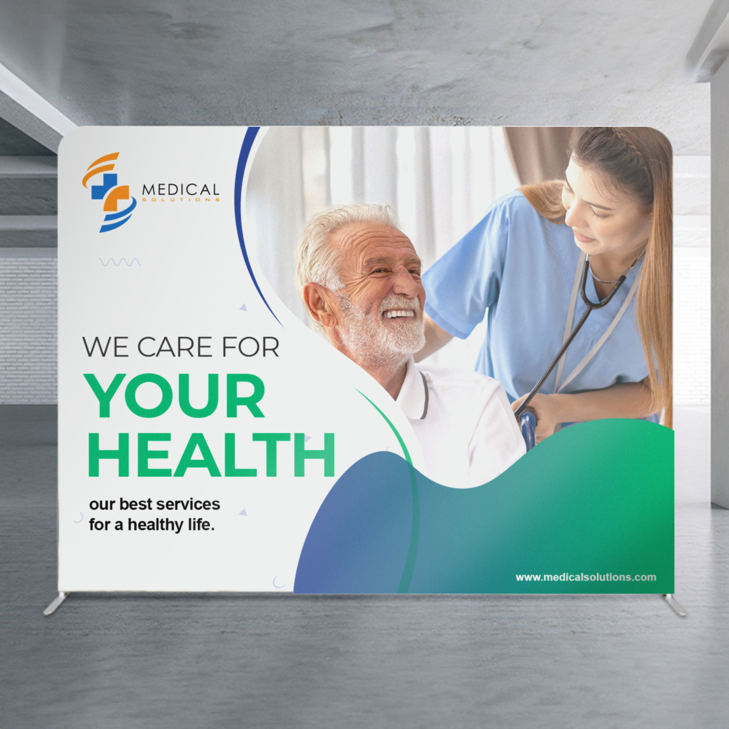 Promotional Straight Stretch Media Wall Small