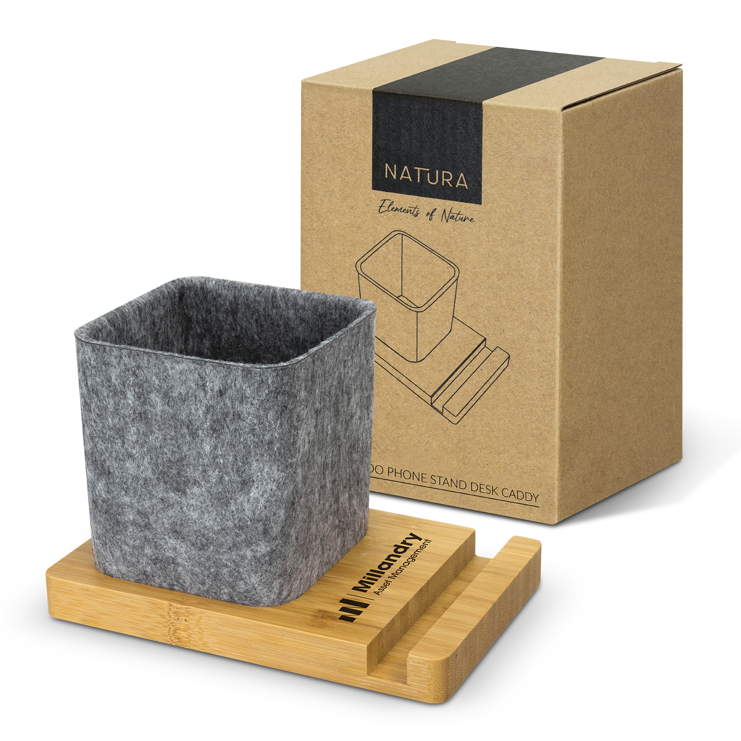 Promotional NATURA Bamboo Phone Stand Desk Caddy