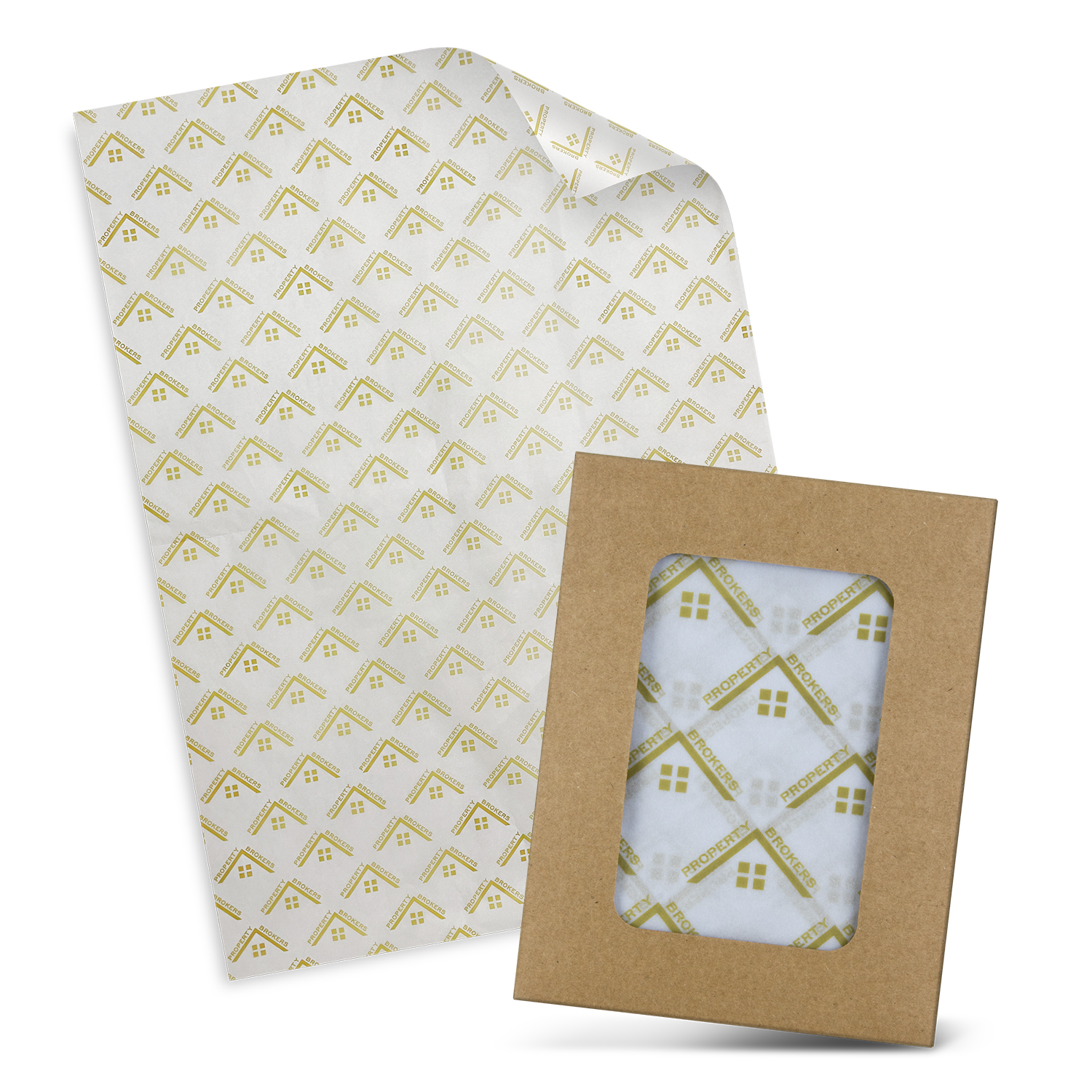 Promotional Custom Tissue Paper with Envelope - White