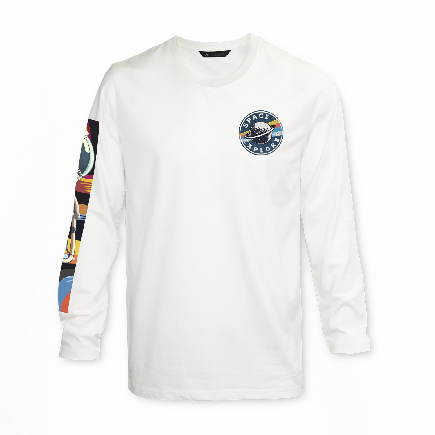 Promotional TRENDSWEAR Harlow Mens L/S Crew - Faux Embroidery/Colourflex Transfer