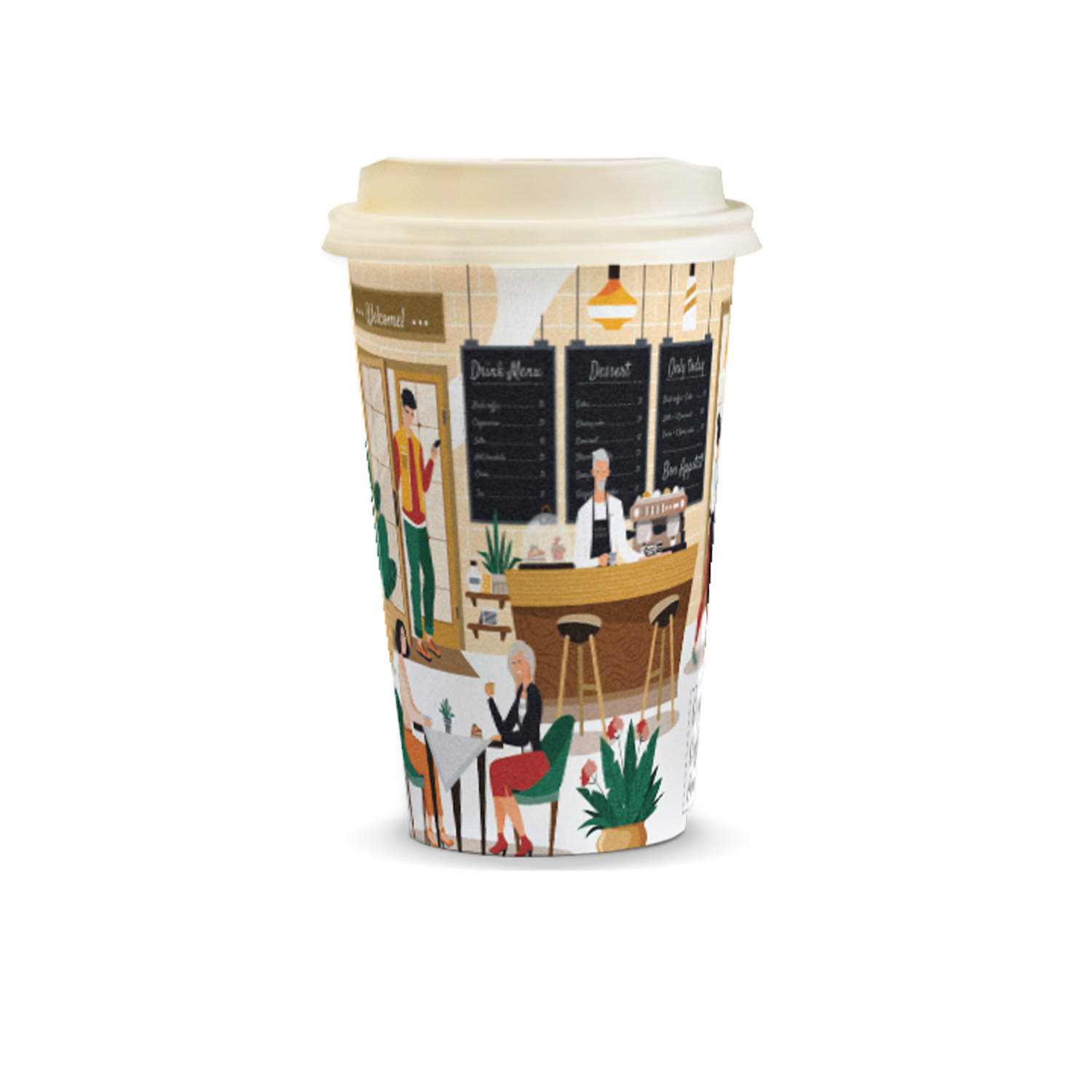Promotional Compostable Paper Coffee Cup - 350ml